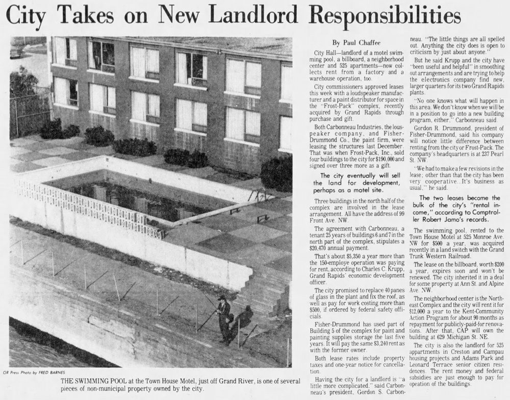 Town House Motel - March 1976 Article On City Taking Over